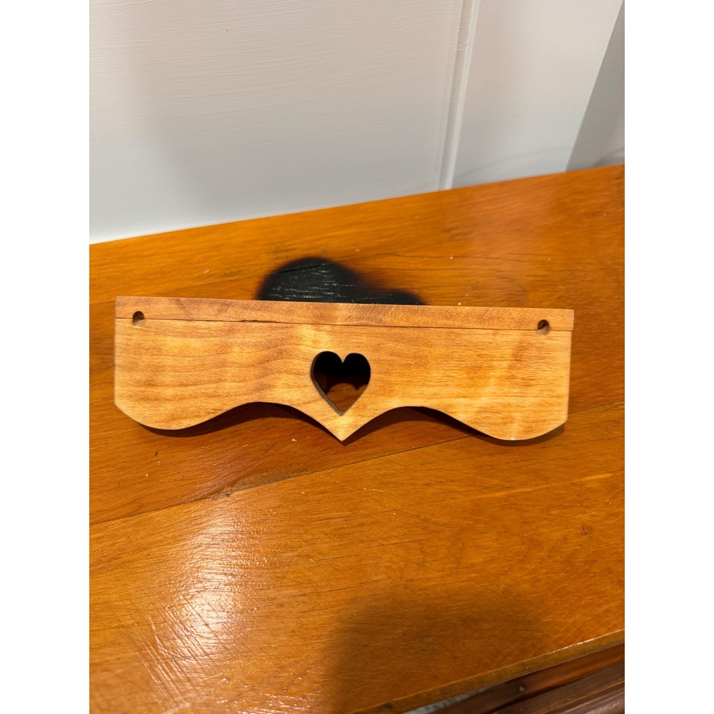 Vintage Rustic Wooden Heart Cutout Floating Wall Shelf Small Farmhouse Decor 8in